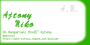 ajtony miko business card